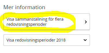 Fliken Visa sammanställning för flera redovisningsperioder markerad