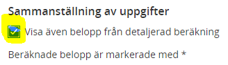 Fliken Betalningsmottagare markerad